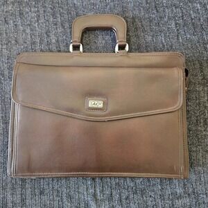 Vintage SAVOY Brown Leather Briefcase Portfolio Bag